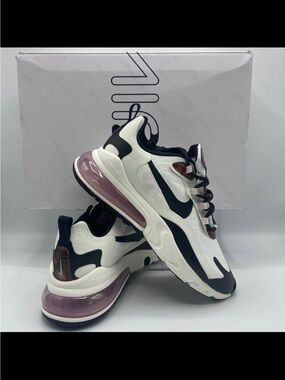 Nike Women’s Air Max 270 React Sneakers - White, Black & Mauve
